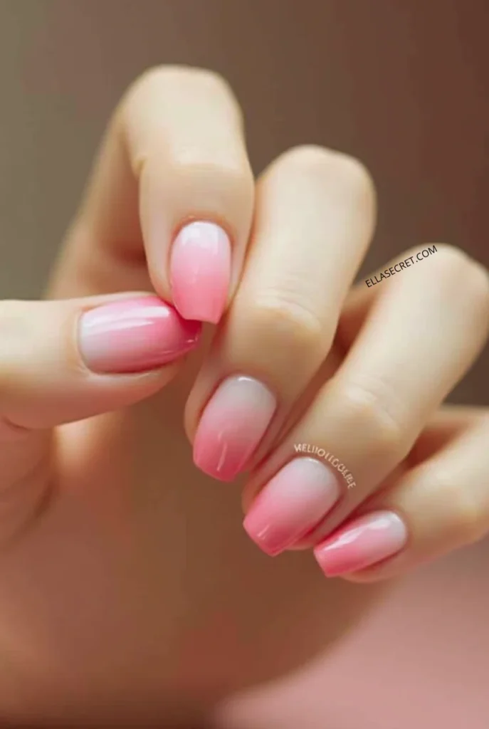 Valentine's day nails gradient_nails_transitioning_smoothly_from_pale_pink_at_the_cuticle